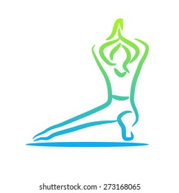 Yoga pose symbol. white background