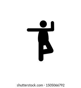 Yoga, pose, tree pose icon. Element of fat man yoga icon
