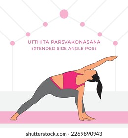 Yoga Pose Utthita Parsvakonasana Extended Side Angle Pose