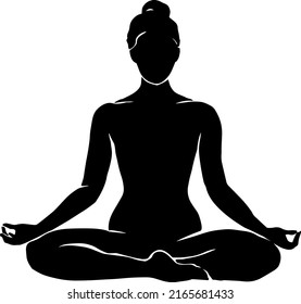 Yoga Pose Vector Black Woman Silhouette Stock Vector (Royalty Free ...