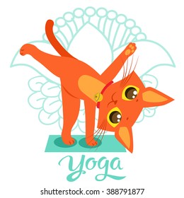 Yoga Pose Vector Cute Yoga Cat Stock Vector (Royalty Free) 388791877 ...