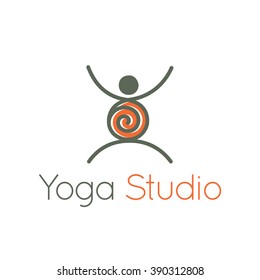 Yoga pose vector icon.