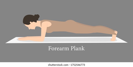 yoga pose. Vector illustration. forearm plank pose