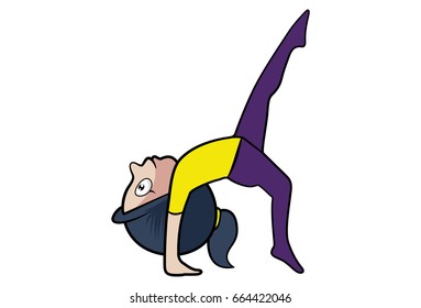Yoga Pose. Vector Illustration. Isolated on white background.
