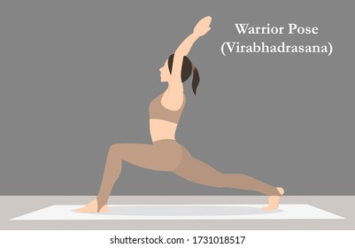 yoga pose. Vector illustration. Warrior pose
