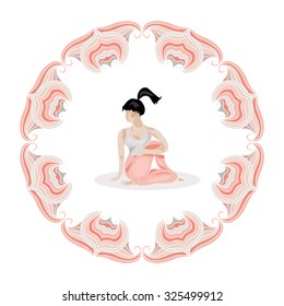 Yoga pose vector logo