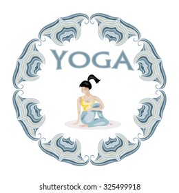 Yoga pose vector logo