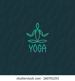 Yoga pose vector logo design template. Vector graphics.