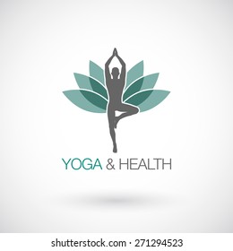 Yoga pose vector logo design template. Beauty, Spa, Relax, Massage, Meditation,concept icon.