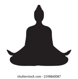 Yoga pose vector. Meditating concept vector.
