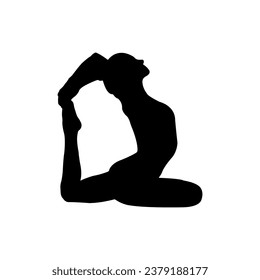 Yoga pose vector silhouette, exercise with yoga poses