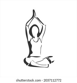 Yoga pose vector symbol. Yoga icon