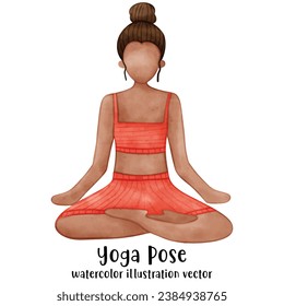 Yoga Pose, Watercolor Yoga, Woman, Lady, yoga