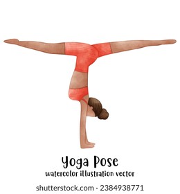 Yoga Pose, Watercolor Yoga, Woman, Lady, yoga