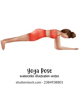 Yoga Pose, Watercolor Yoga, Woman, Lady, yoga