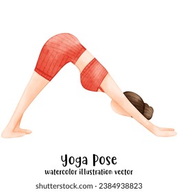 Yoga Pose, Watercolor Yoga, Woman, Lady, yoga