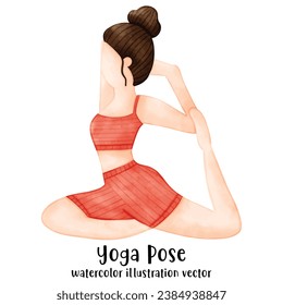 Yoga Pose, Watercolor Yoga, Woman, Lady, yoga