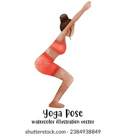 Yoga Pose, Watercolor Yoga, Woman, Lady, yoga