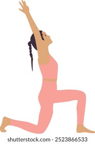 Yoga Pose Woman Character. Flat Vector Illustration Isolated on White Background.