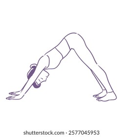 Yoga pose. Woman doing physical exercises. Vector illustration.