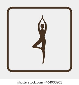 La silueta de yoga es de mujer.