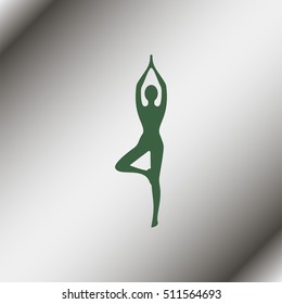 Yoga pose woman's silhouette.