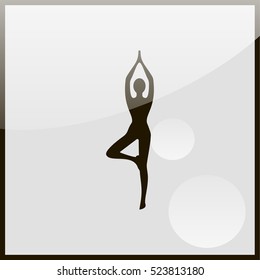 Yoga pose woman's silhouette.
