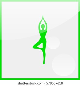 Yoga pose woman's silhouette.
