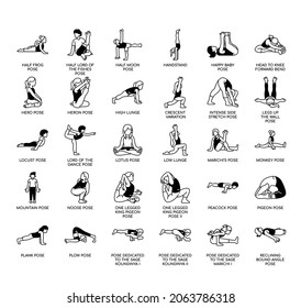 Yoga Poses 2 , Thin Line and Pixel Perfect Icons