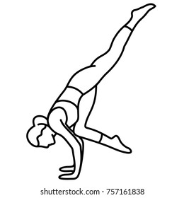 Yoga poses (asana, poses, postures) Vector Flat Outlines