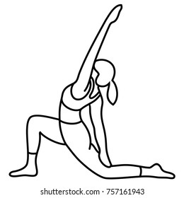 Yoga poses (asana, poses, postures) Vector Flat Outlines