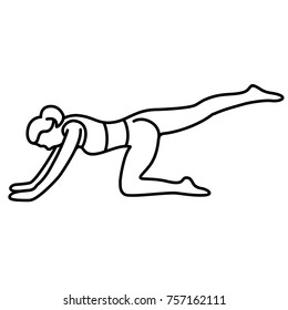 Yoga poses (asana, poses, postures) Vector Flat Outlines