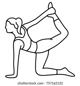 Yoga poses (asana, poses, postures) Vector Flat Outlines