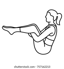 Yoga poses (asana, poses, postures) Vector Flat Outlines