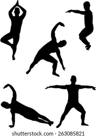 yoga poses collection 2 vector