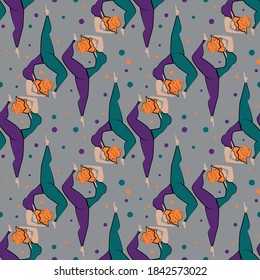 el yoga plantea un patrón de color para el sitio web o el diseño. Ilustración del vector