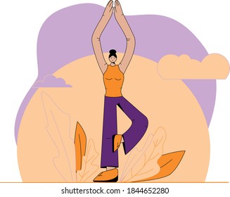 el yoga plantea un patrón de color para el sitio web o el diseño. Ilustración del vector