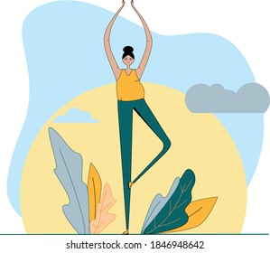 Yoga stellt ein Farbmuster für Website oder Design dar. Vektorgrafik