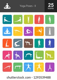 Yoga Poses Filled Icons
