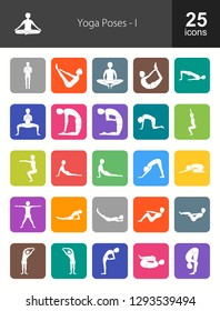 Yoga Poses Filled Icons