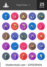 Yoga Poses Flat Icons
