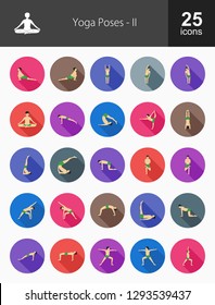 Yoga Poses Flat Icons