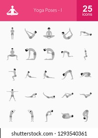 Yoga Poses Flat Icons