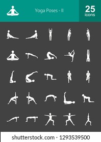 Yoga Poses Glyph Icons