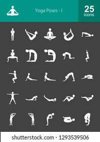 Yoga Poses Glyph Icons