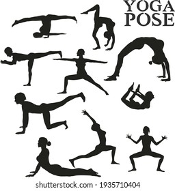Yoga Poses Graphic Design Vector Art