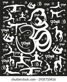 Yoga poses graphic design vector art