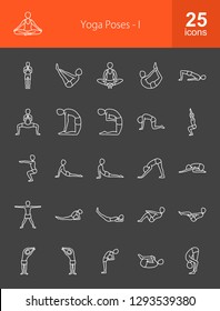 Yoga Poses Line Icons