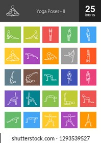 Yoga Poses Line Icons