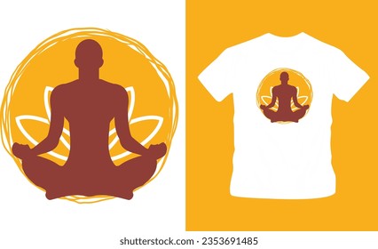 Símbolos de yoga o símbolo de meditación, camisas de yoga, camisas de meditación Ilustración vectorial para camisetas, capucha, sitio web, impresión, aplicación, logotipo, imágenes prediseñadas, afiche e impresión a petición